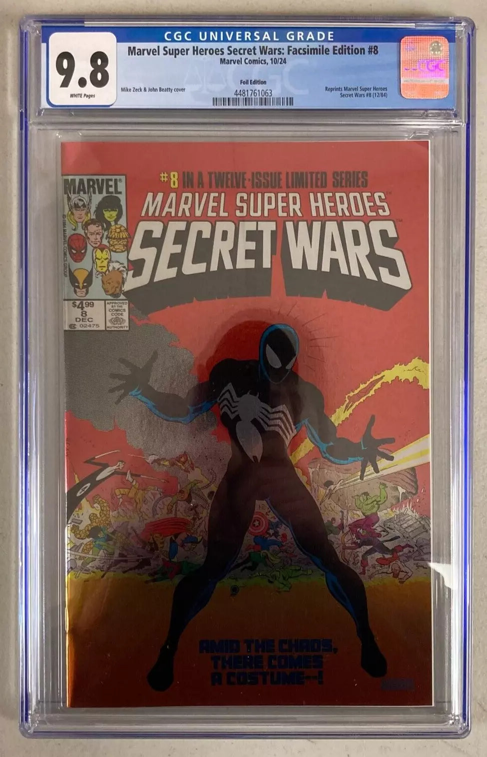 MARVEL SUPER HEROES SECRET WARS #8 FACSIMILE  FOIL CGC 9.8 - King Gaming