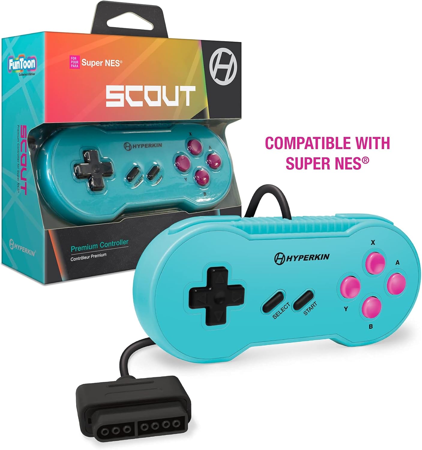 HYPER BEACH SCOUT PREMIUM WIRED SNES CONTROLLER - Geeked Out Goods