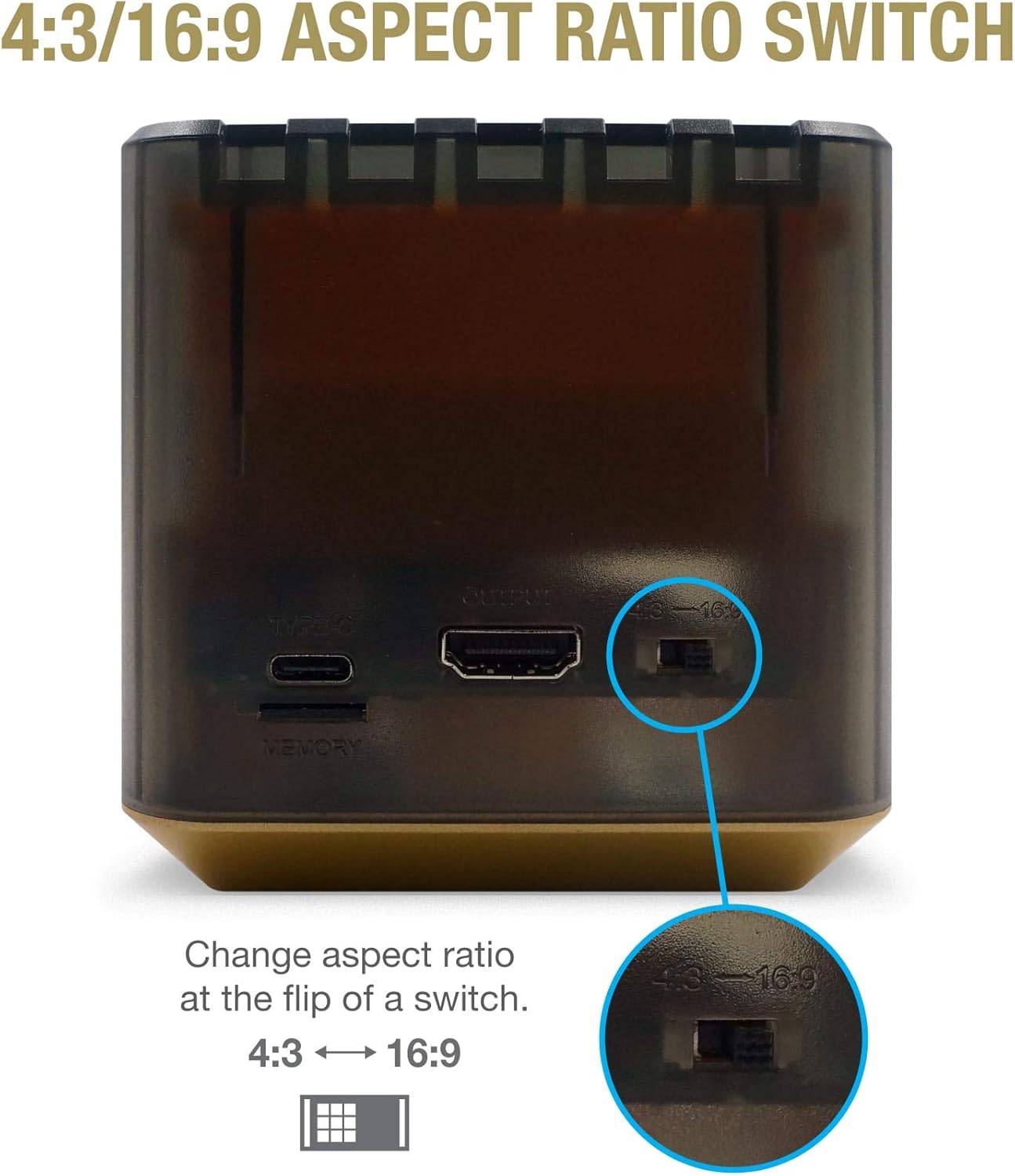 Hyperkin RetroN Sq HD BlackGold Gaming Console for Game Boy/Color/Advance - King Gaming