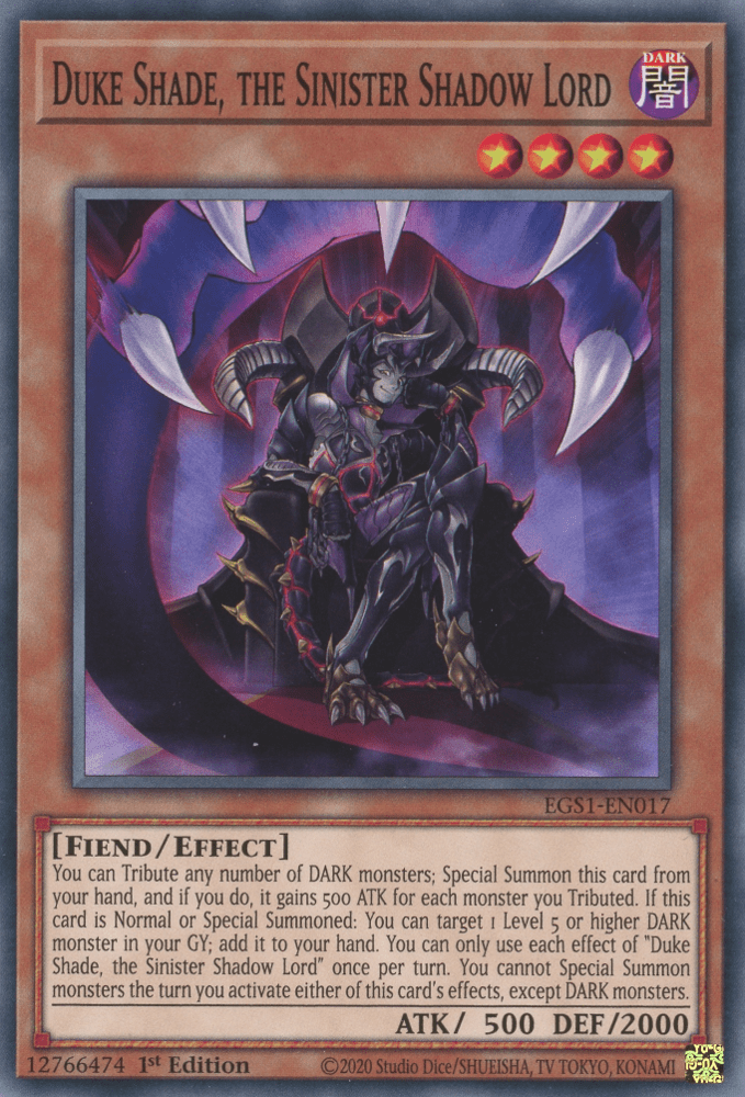 Duke Shade, The Sinister Shadow Lord - NM Common King Gaming