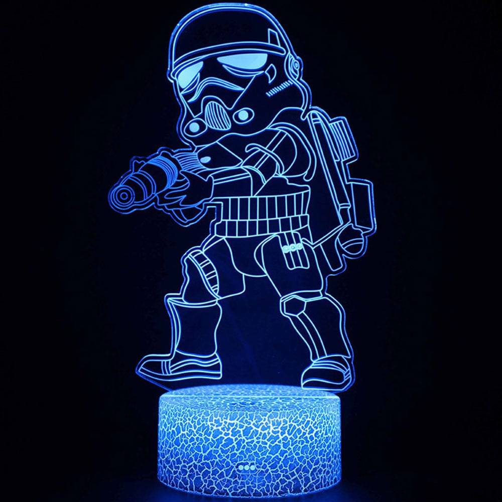 Star Wars Baby Yoda Figure 3D Illusion LED Nightlight Sleeping Light Model Anime Acrylic Action & Toy Fgures For Kid Xmas Gift King Gaming