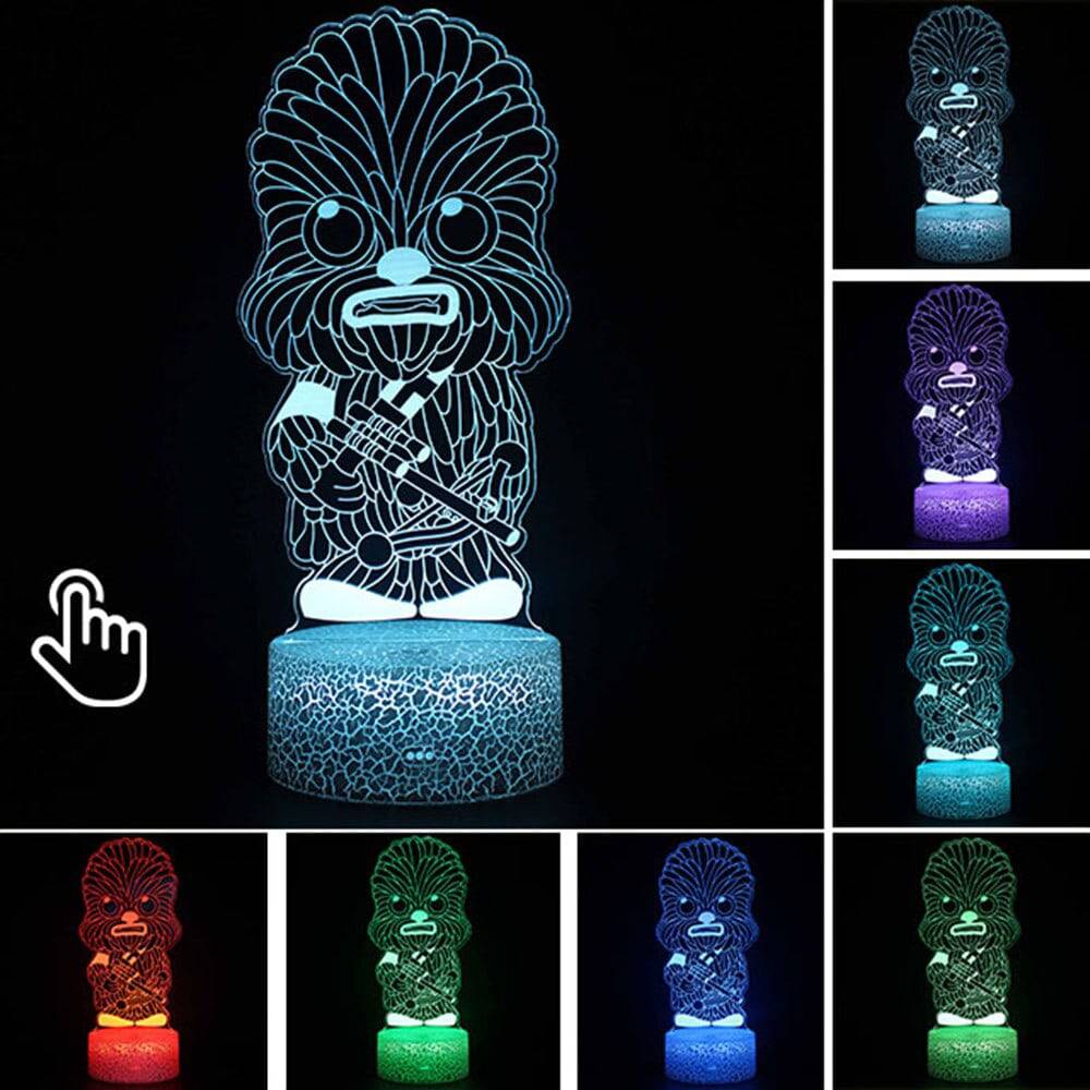 Star Wars Baby Yoda Figure 3D Illusion LED Nightlight Sleeping Light Model Anime Acrylic Action & Toy Fgures For Kid Xmas Gift King Gaming
