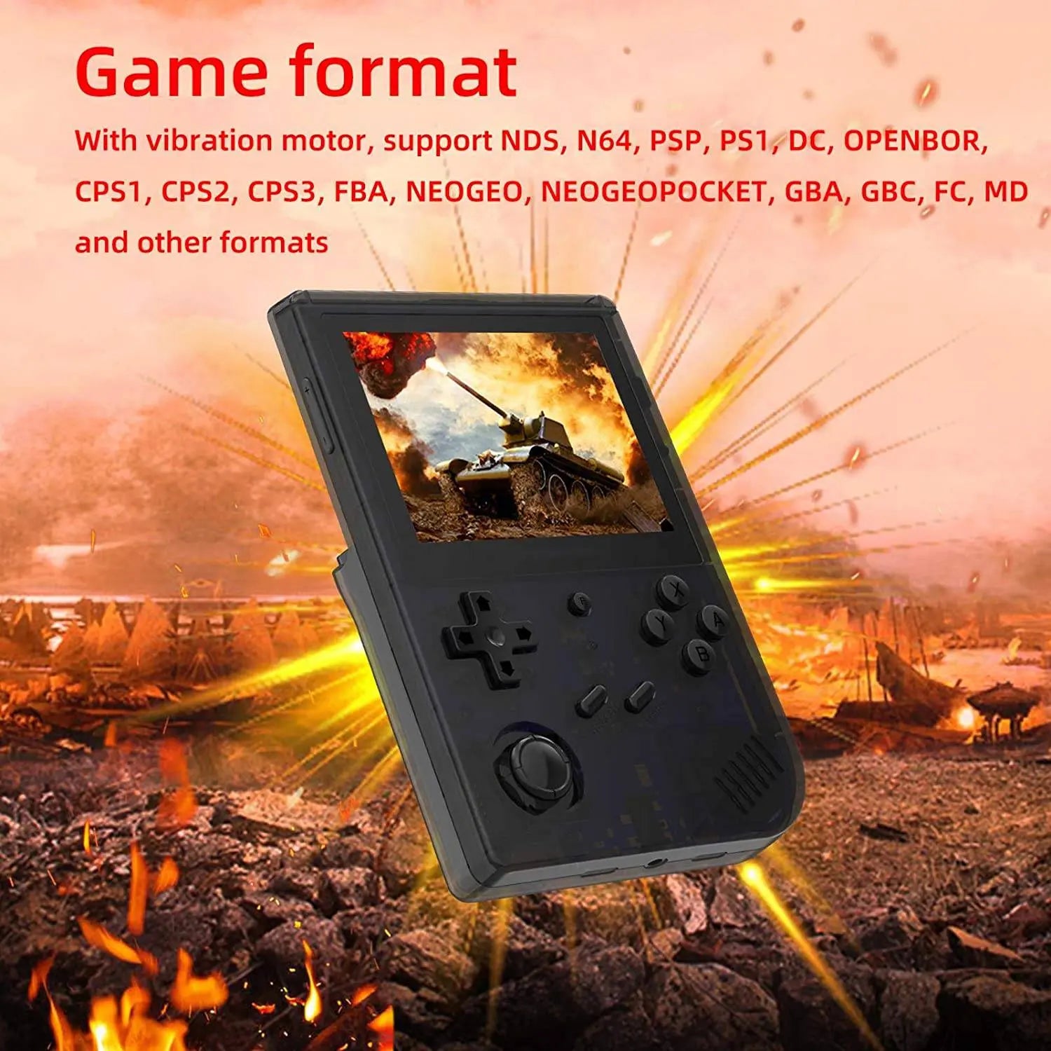 Handheld Game Console,RG351V Handheld Game Console Open Source System RK3326 Chip Retro Game Console with 10000 Classic Games 3.5-inch IPS Screen - 128 GB King Gaming