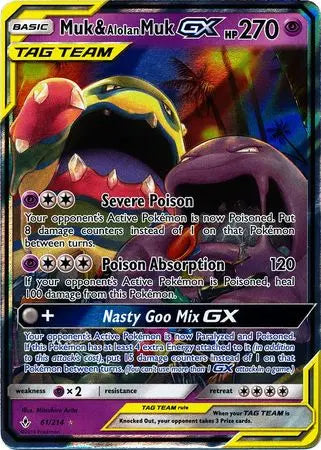 Muk & AlolanMuk GX - 61/214 - Ultra Rare King Gaming