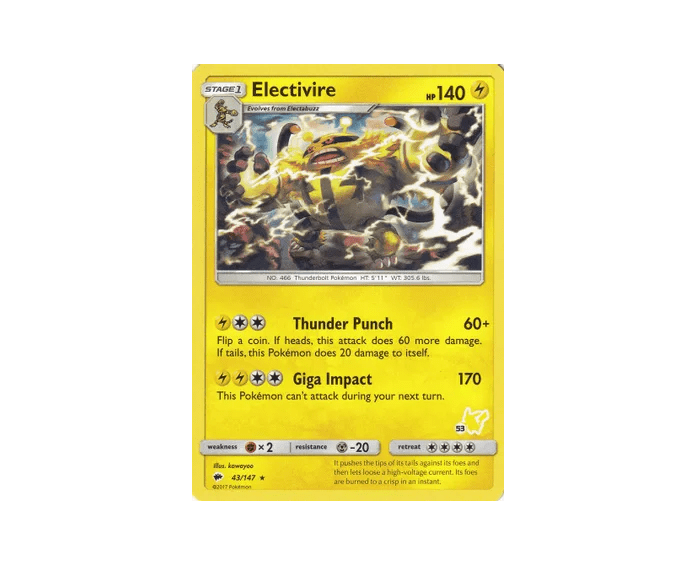 Electivire - 43/147 - NM Rare King Gaming